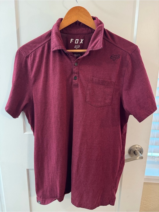 Fox Other - FOX Racing Burgundy Heather Polo Shirt Men’s Medium Logo Y2K inspired